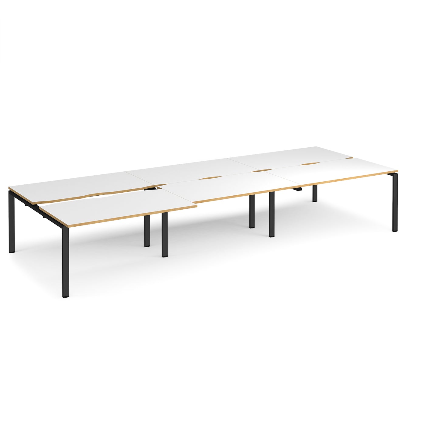 Adapt sliding top triple B2B desks 1600mm deep - STE4216-K-WO