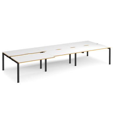 Adapt sliding top triple B2B desks 1600mm deep - STE4216-K-WO