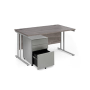 Maestro 25 bundle straight 1400 desk with 3 drawer pedestal