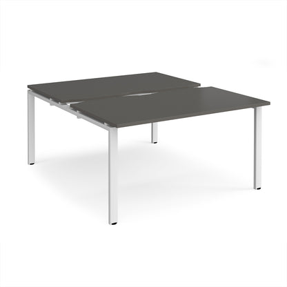 Adapt sliding top B2B desks 1600mm deep - STE1416-WH-OG