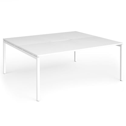 Connex Plus Goal Post back to back desks 1600mm deep - GCO1816-WH-WH
