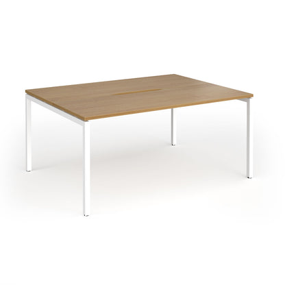 Connex Plus Goal Post back to back desks 1200mm deep - GCO1612-WH-O