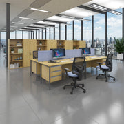 Contract 25 H-Frame straight desk with 2 drawer pedestal
