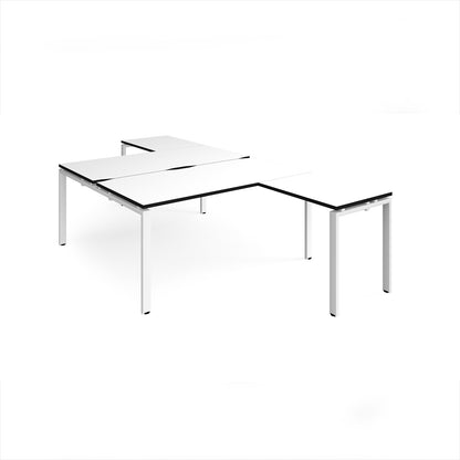 Adapt back to back desk with return - ER16168-WH-WK