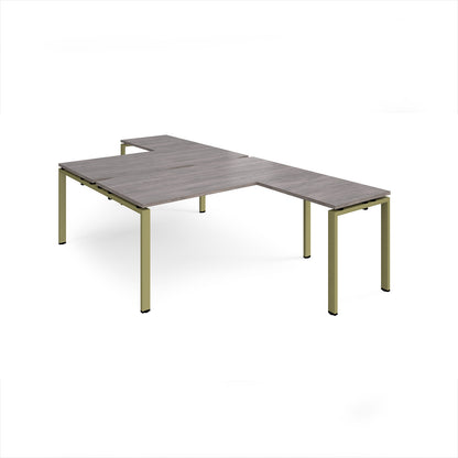 Adapt back to back desk with return - ER16168-GN-GO