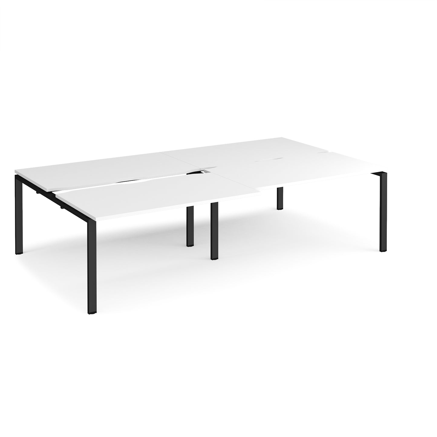 Adapt sliding top double B2B desks 1600mm deep - STE2816-K-WH