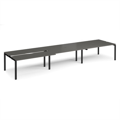 Adapt sliding top triple B2B desks 1200mm deep - STE4812-K-OG