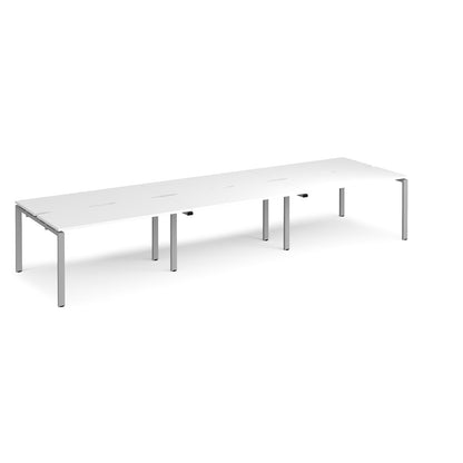 Adapt sliding top triple B2B desks 1200mm deep - STE4212-S-WH