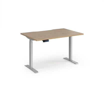 Elev8 contract straight sit-stand desk 800mm deep - grey oak