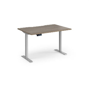 Elev8 contract straight sit-stand desk 800mm deep - grey oak