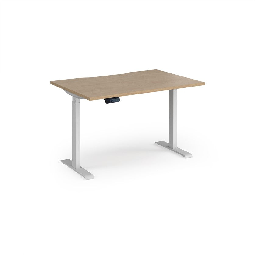 Elev8 contract straight sit-stand desk 800mm deep - grey oak