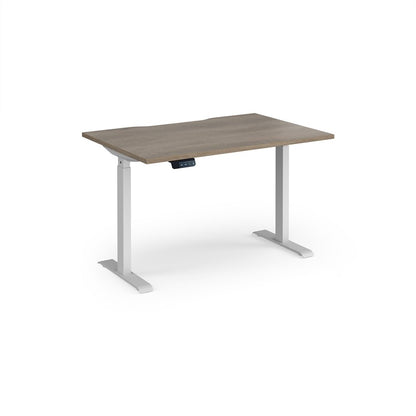 Elev8 contract straight sit-stand desk 800mm deep - grey oak
