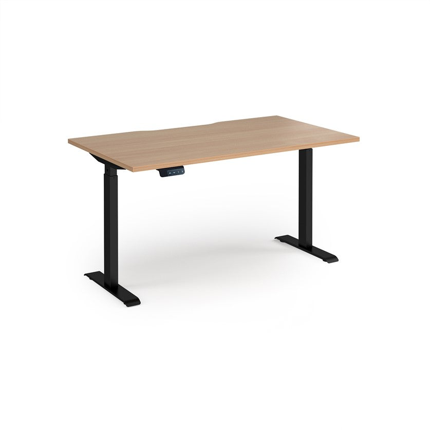 Elev8 contract straight sit-stand desk 800mm deep - grey oak