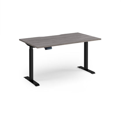 Elev8 contract straight sit-stand desk 800mm deep - grey oak