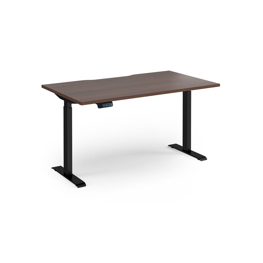 Elev8 contract straight sit-stand desk 800mm deep - grey oak
