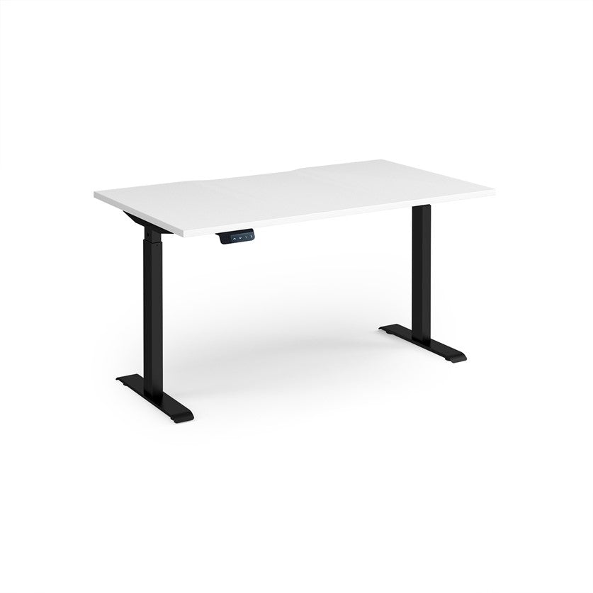 Elev8 contract straight sit-stand desk 800mm deep - grey oak