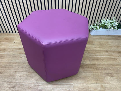 Purple Leather Home / Office Stool - UK DELIVERY