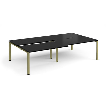 Adapt sliding top double B2B desks 1600mm deep - STE2816-GN-BK