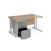 Maestro 25 bundle straight 1400 desk with 3 drawer pedestal