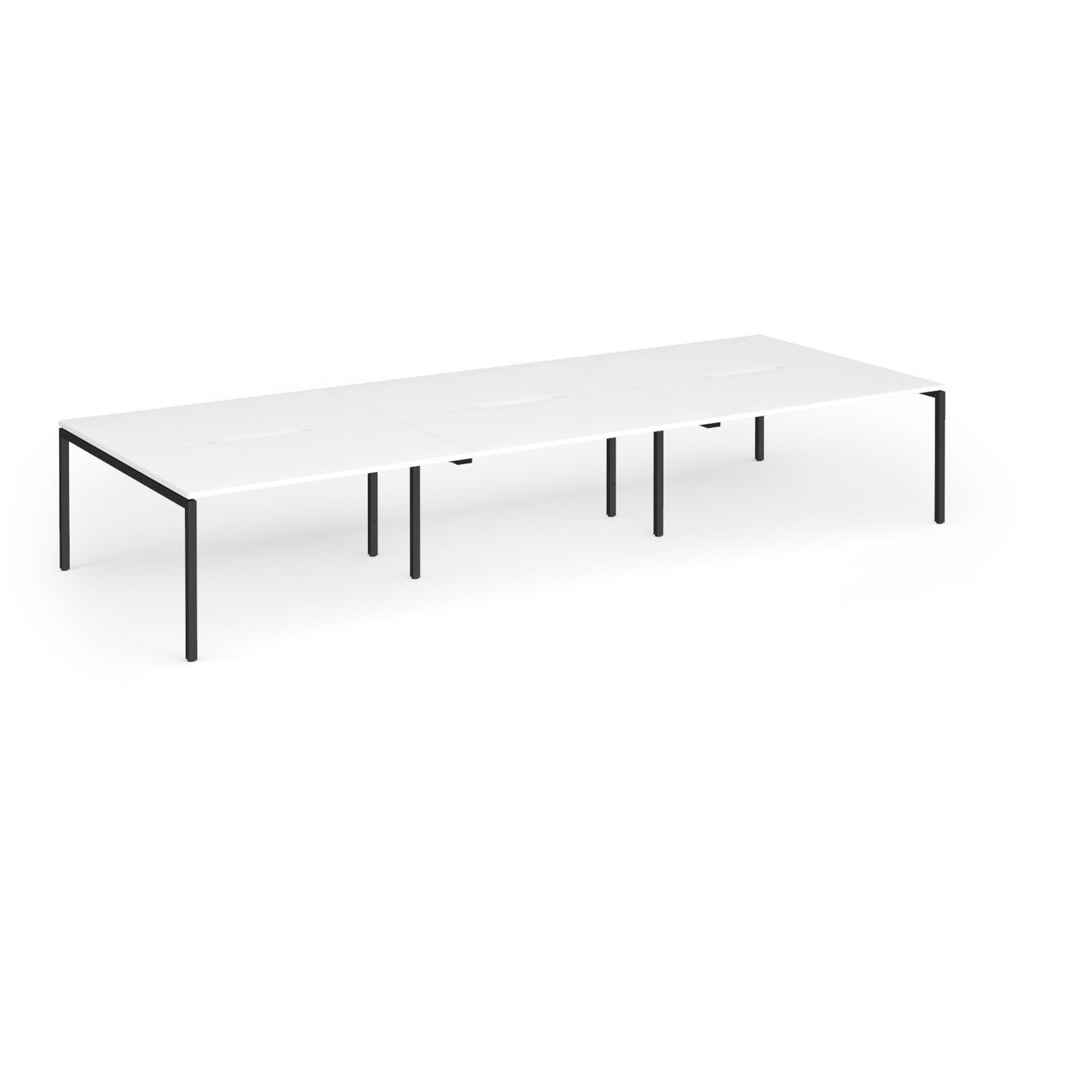 Connex Plus Goal Post Double Back to Back Desks 1600mm deep - GCO4216-K-WH