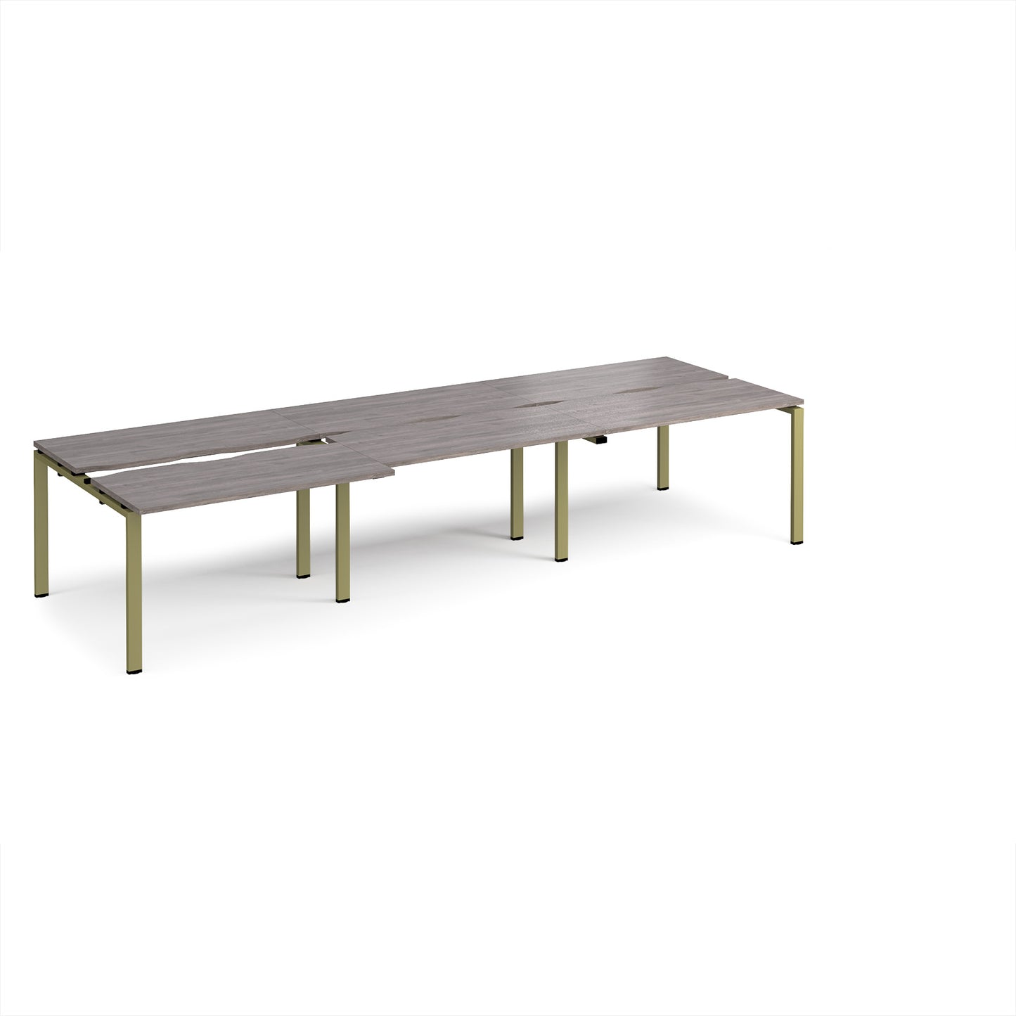 Adapt sliding top triple B2B desks 1200mm deep - STE3612-GN-GO