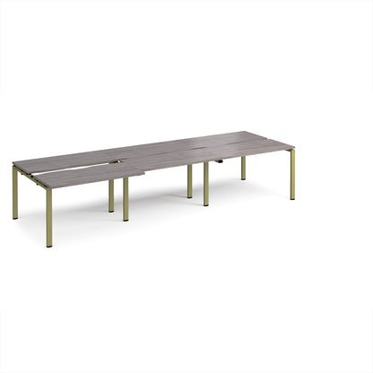 Adapt sliding top triple B2B desks 1200mm deep - STE3612-GN-GO