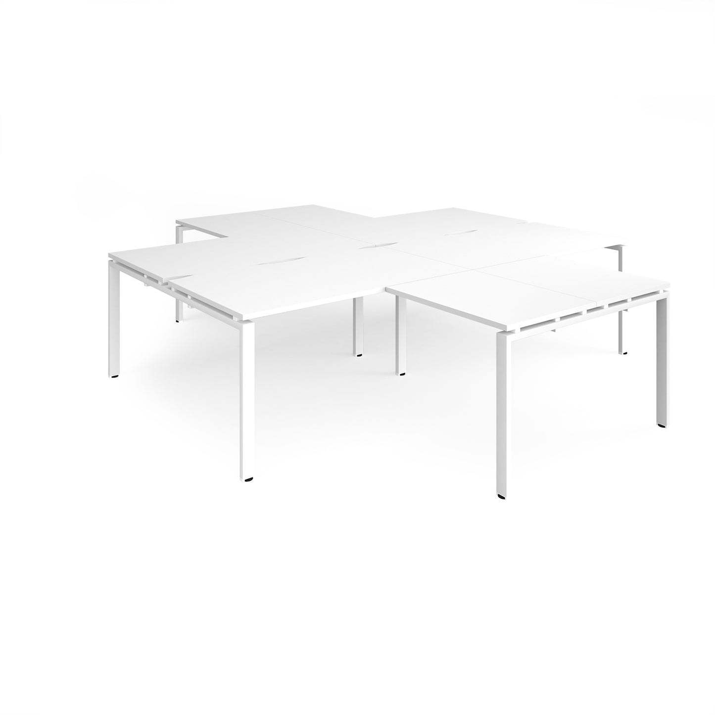 Adapt 4 desk cluster with returns - ER28168-WH-WH