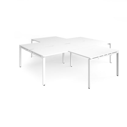 Adapt 4 desk cluster with returns - ER28168-WH-WH