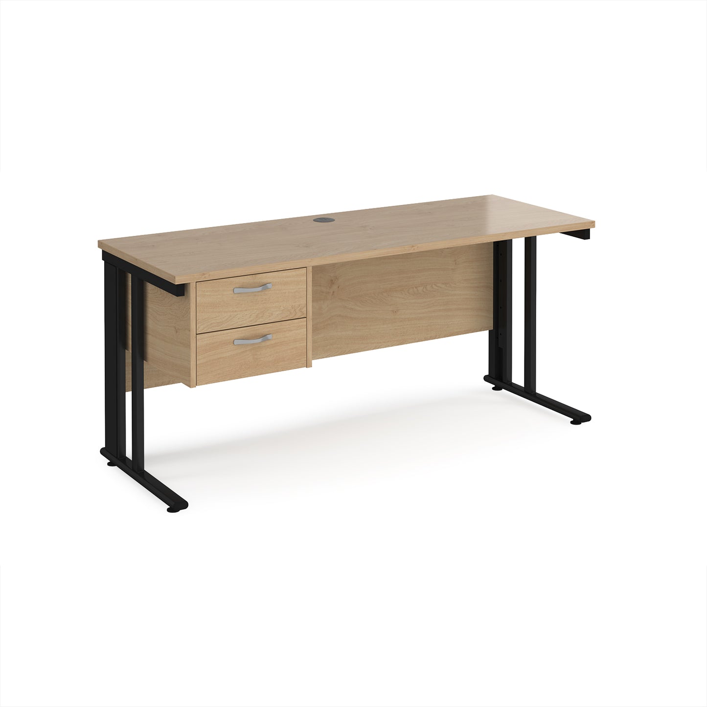 Maestro 25 cable managed 600mm deep desk with 2 drawer ped - MCM616P2KKO