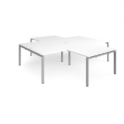 Adapt 4 desk cluster with returns - ER28168-S-WH
