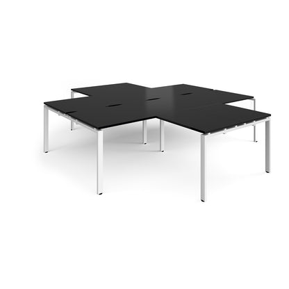 Adapt 4 desk cluster with returns - ER28168-WH-BK