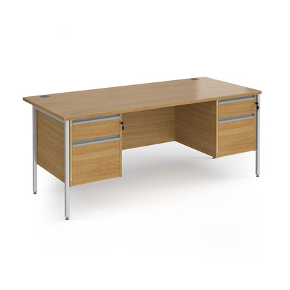 Contract 25 H-Frame straight desk with 2 and 2 drawer peds - CH18S22-S-O