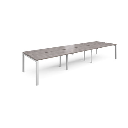 Adapt sliding top triple B2B desks 1200mm deep - STE4212-WH-GO
