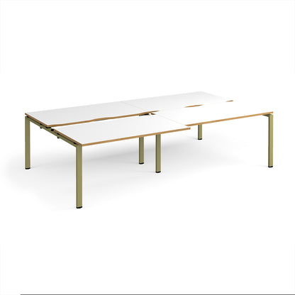 Adapt sliding top double B2B desks 1600mm deep - STE2816-GN-WO