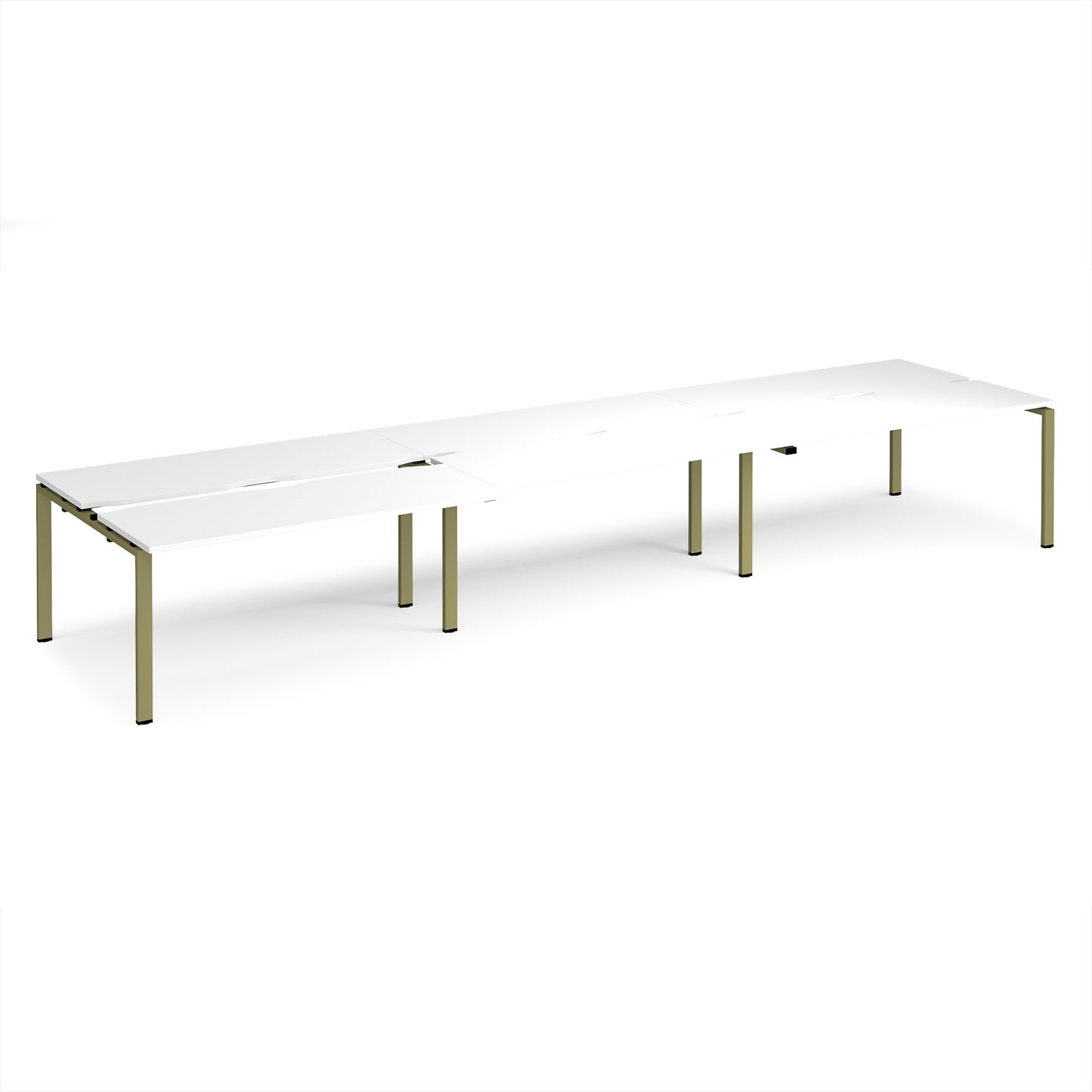 Adapt sliding top triple B2B desks 1200mm deep - STE4812-GN-WH