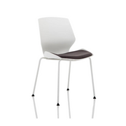 Florence White Frame Fabric Seat Visitor Chair