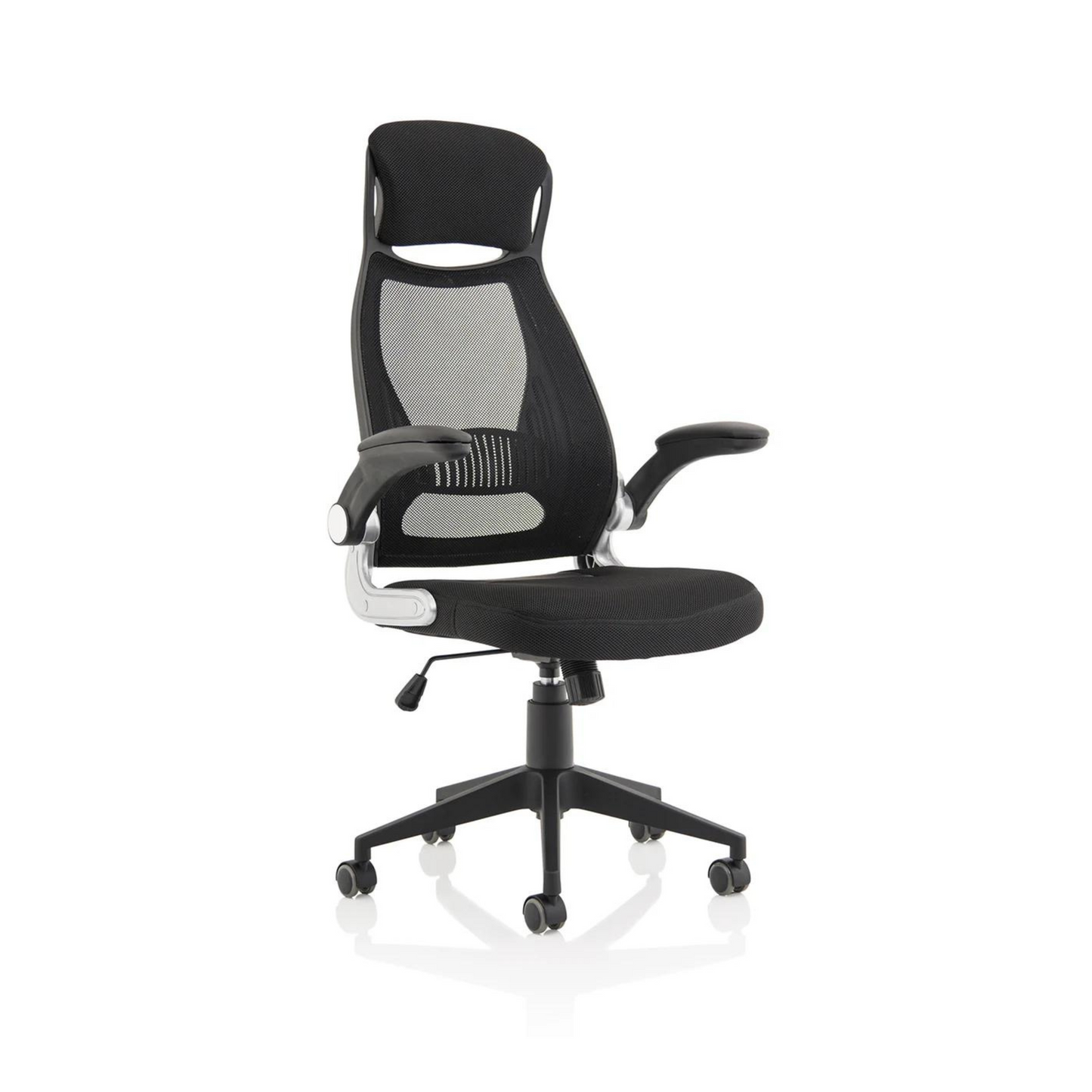 Saturn High Mesh Back Black Executive Office Chair with Arms