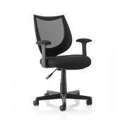 Camden Medium Back Black Mesh Task Operator Office Chair With Arms