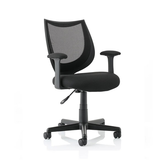 Camden Medium Back Black Mesh Task Operator Office Chair With Arms
