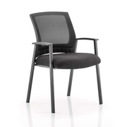 Metro Medium Mesh Back Stacking Visitor Chair with Arms
