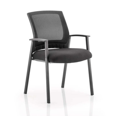 Metro Medium Mesh Back Stacking Visitor Chair with Arms