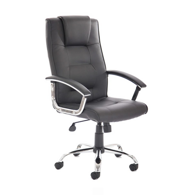 Thrift High Back Executive Black Leather Office Chair with Arms