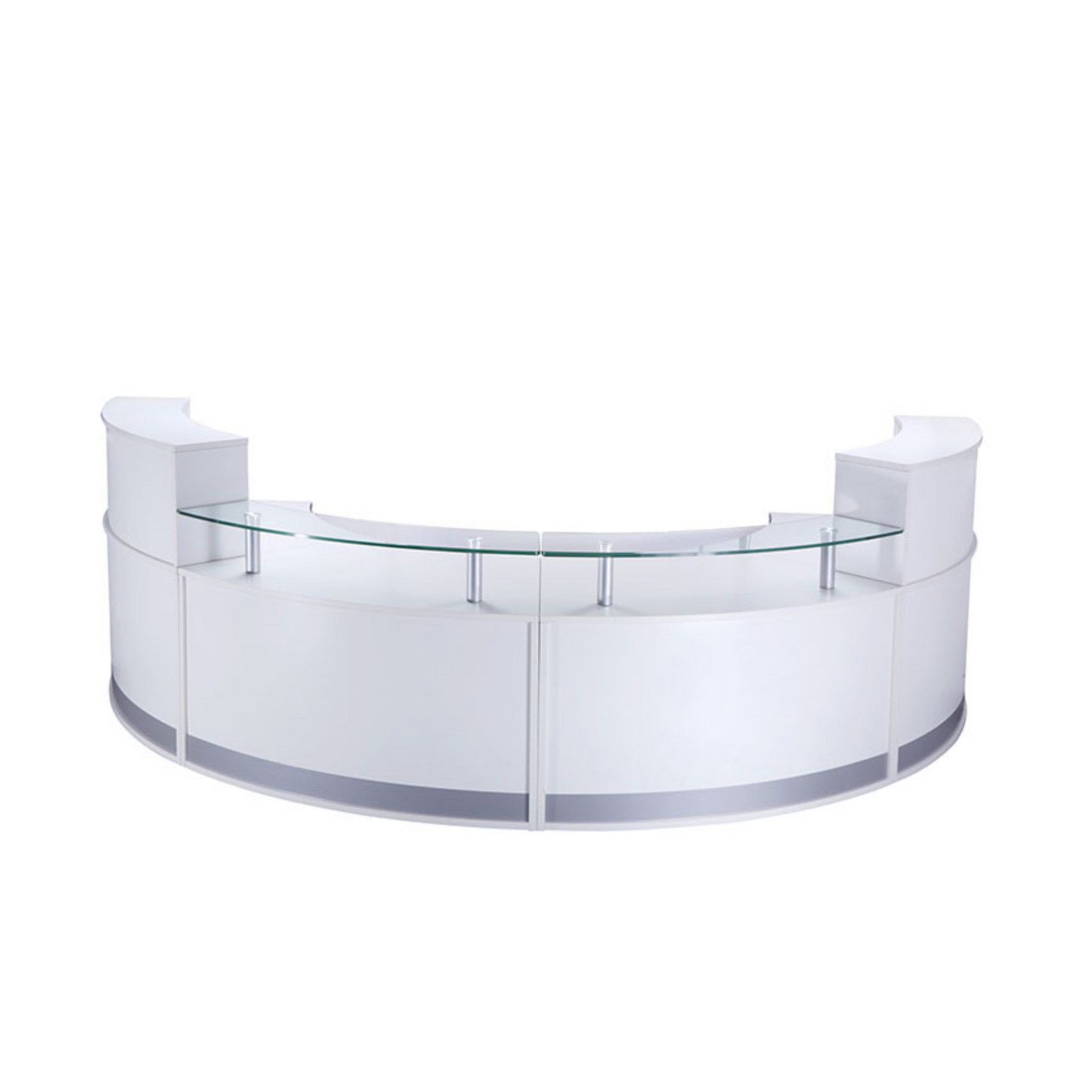 Four Section Reception Counter White