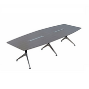 Nero Executive Boardroom Table – Walnut & Anthracite with Brushed Metal Comms Box