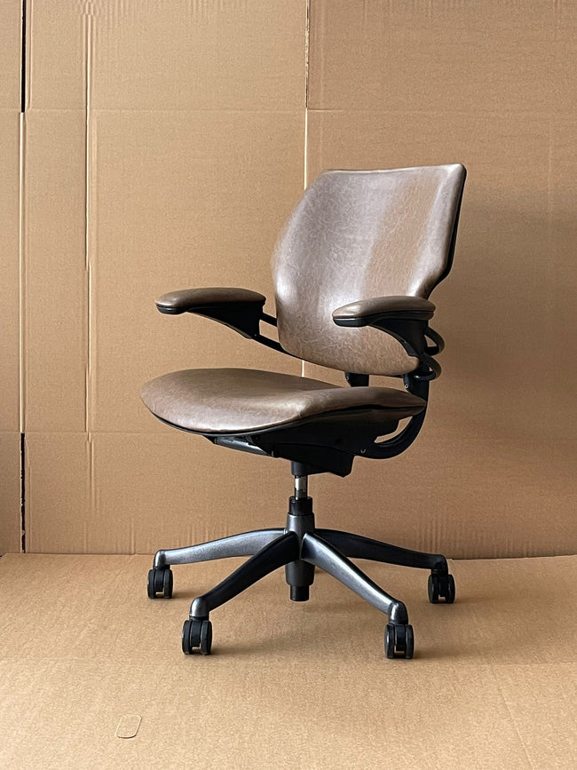 Humanscale Freedom Chair In Brown Patterned Leather - UK Delivery