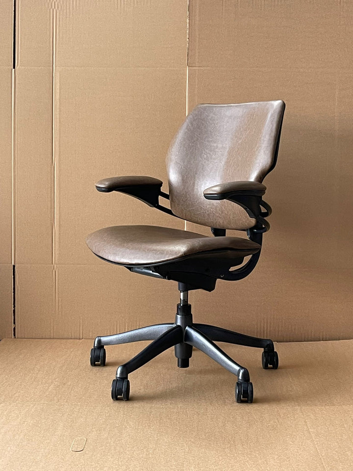 Humanscale Freedom Chair In Brown Patterned Leather - UK Delivery