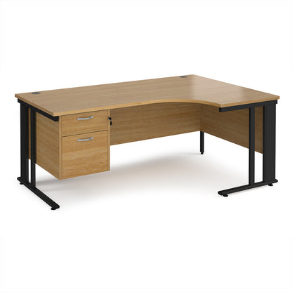 Maestro 25 cable managed right hand ergonomic desk with 2 drawer ped - MCM18ERP2KO