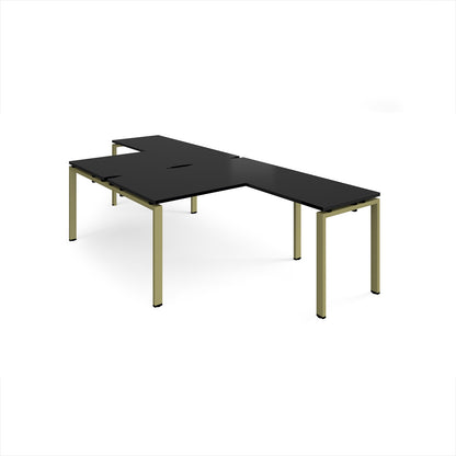 Adapt back to back desk with return - ER14168-GN-BK