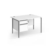Contract 25 H-Frame straight desk with 2 drawer pedestal