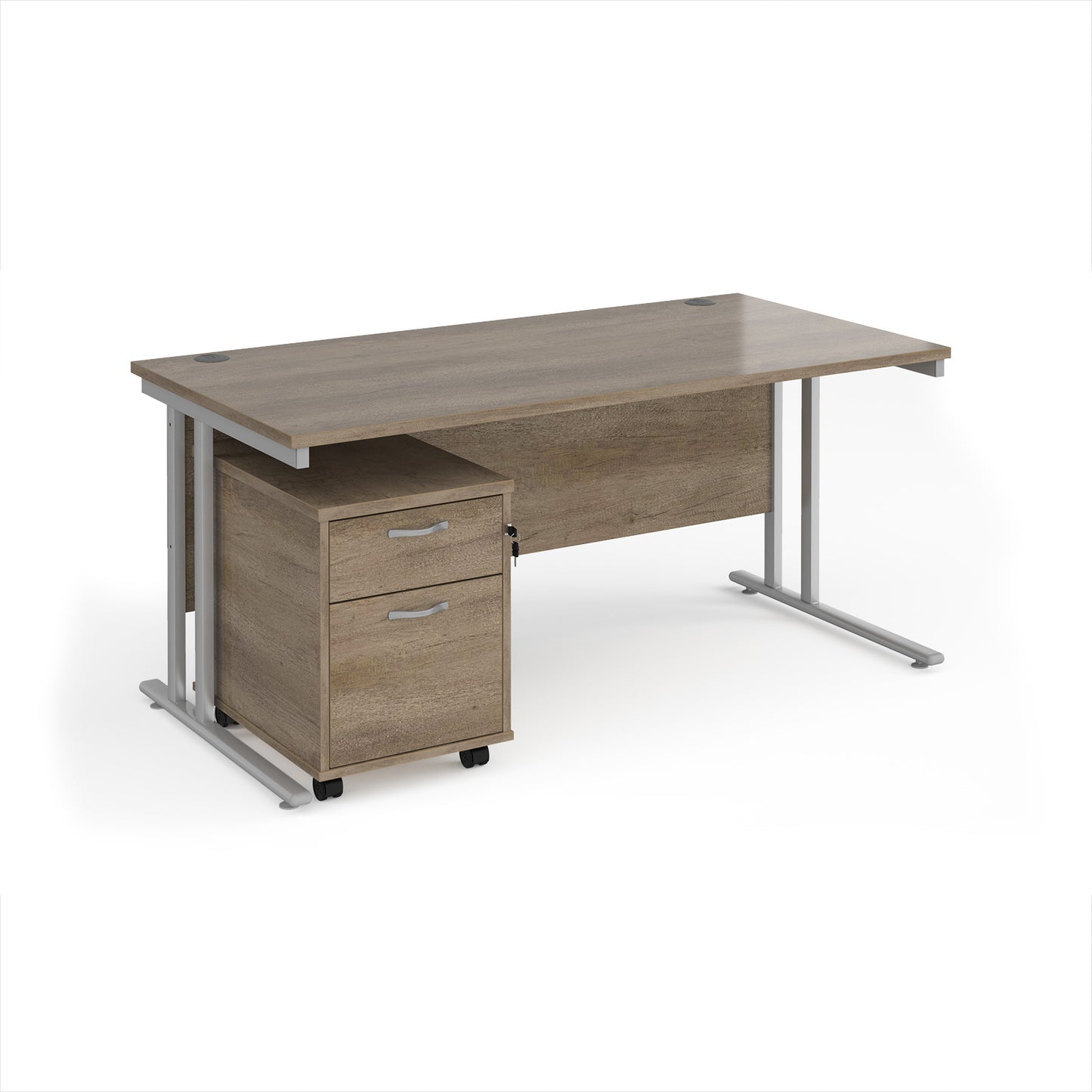 Maestro 25 desk 800mm with 2 drawer pedestal - SBS216NO